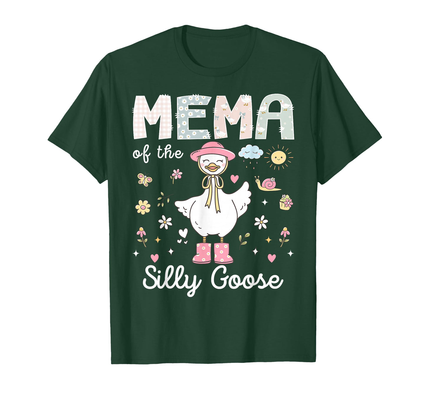 Mema of The Silly Goose 1st Birthday Girl Family Matching T-Shirt