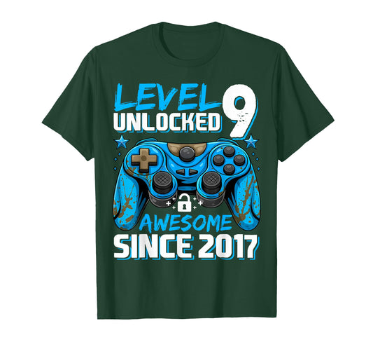 9th Birthday Boy Level 9 Gamer 9 Year Video Game Party T-Shirt