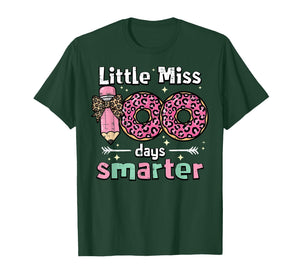 Little Miss 100 Days Smarter 100th Day of School Girls Kids T-Shirt