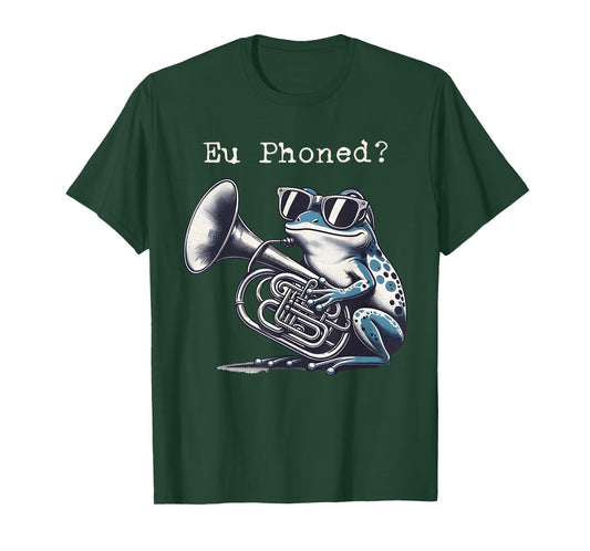 EU Phoned Funny Euphonium Frog Music Band Pun T-Shirt