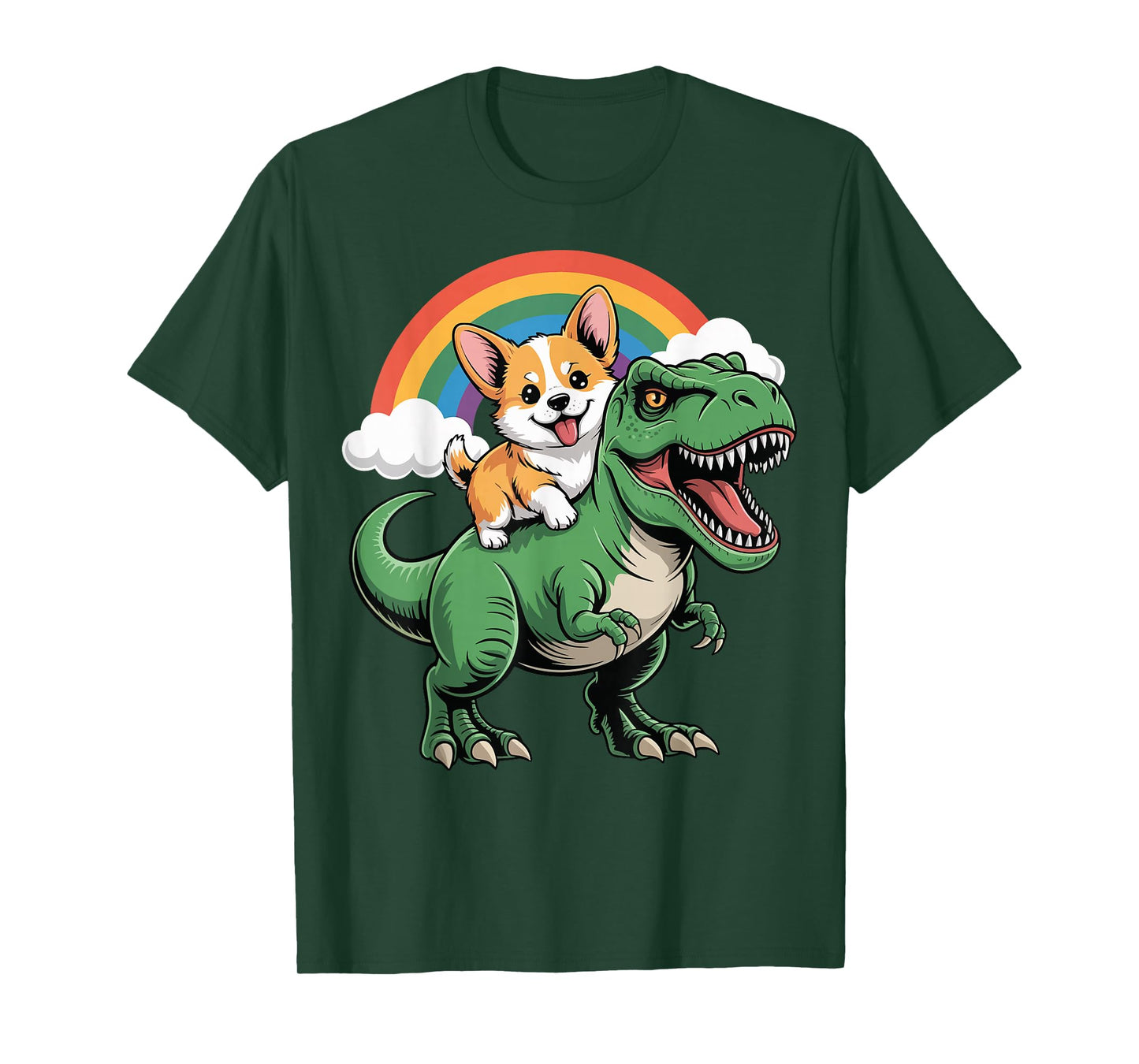 Corgi Riding T-Rex T-Shirt