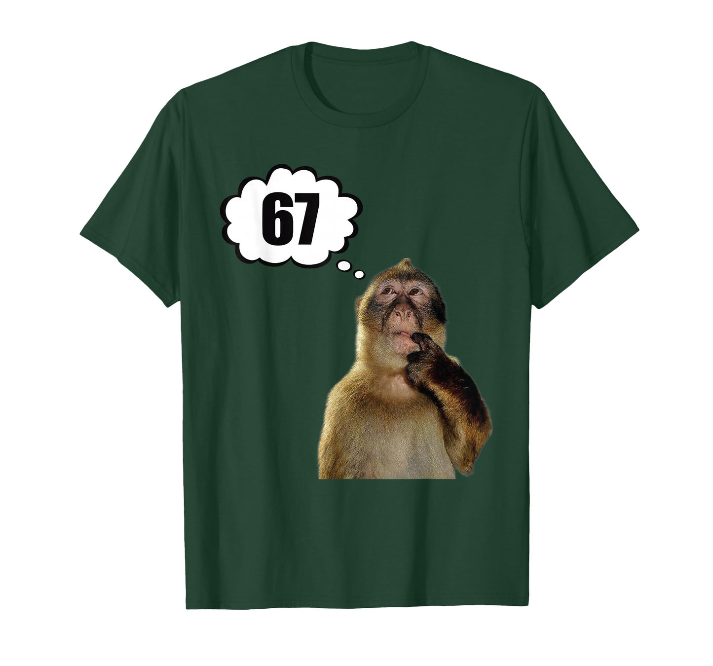 Funny Thinking Monkey Meme Six Seven 6 7 Meme T-Shirt