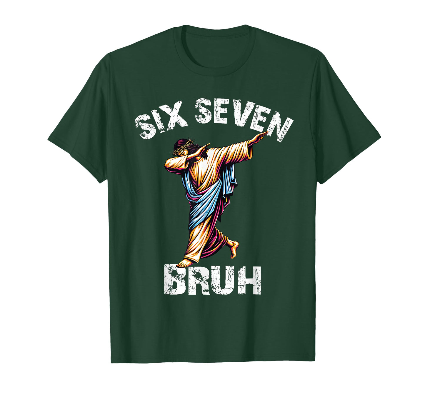 Six Seven Jesus Dabbing Christmas 6 7 Meme 67 Kids Boys Men T-Shirt