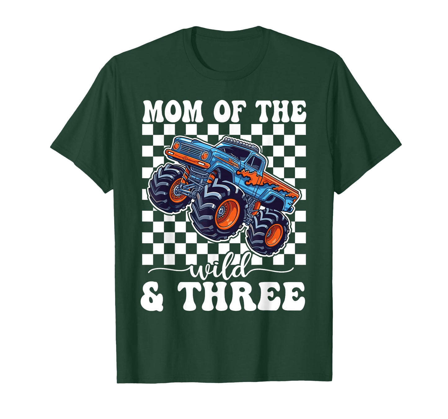 3rd Birthday Monster Truck Young Wild and Three 3 Year Old T-Shirt