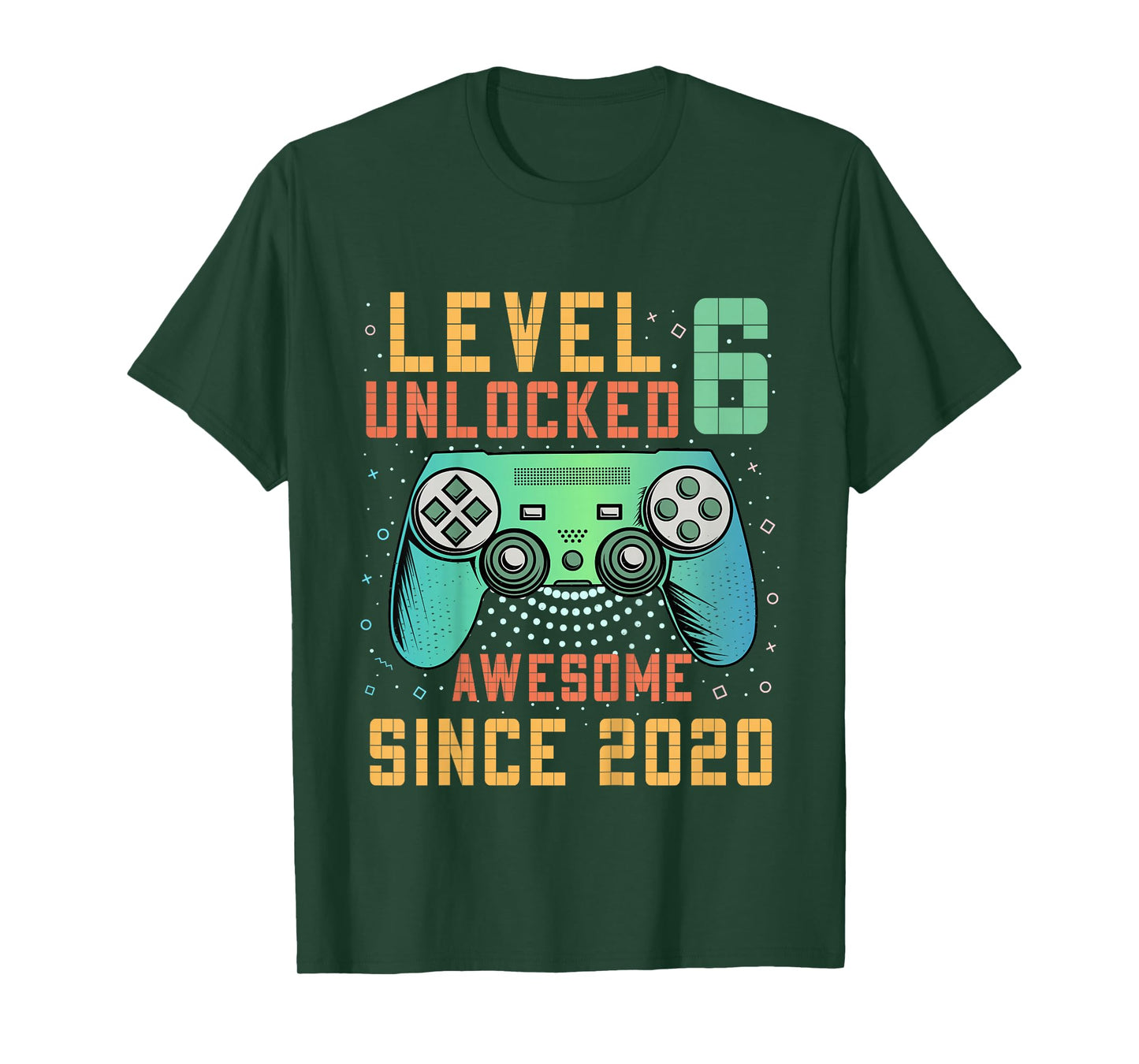 Kids Level 6 Unlocked Awesome Since 2020 6th Birthday Boy T-Shirt