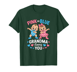 Pink Or Blue Grandma Loves You Gender Reveal Party T-Shirt