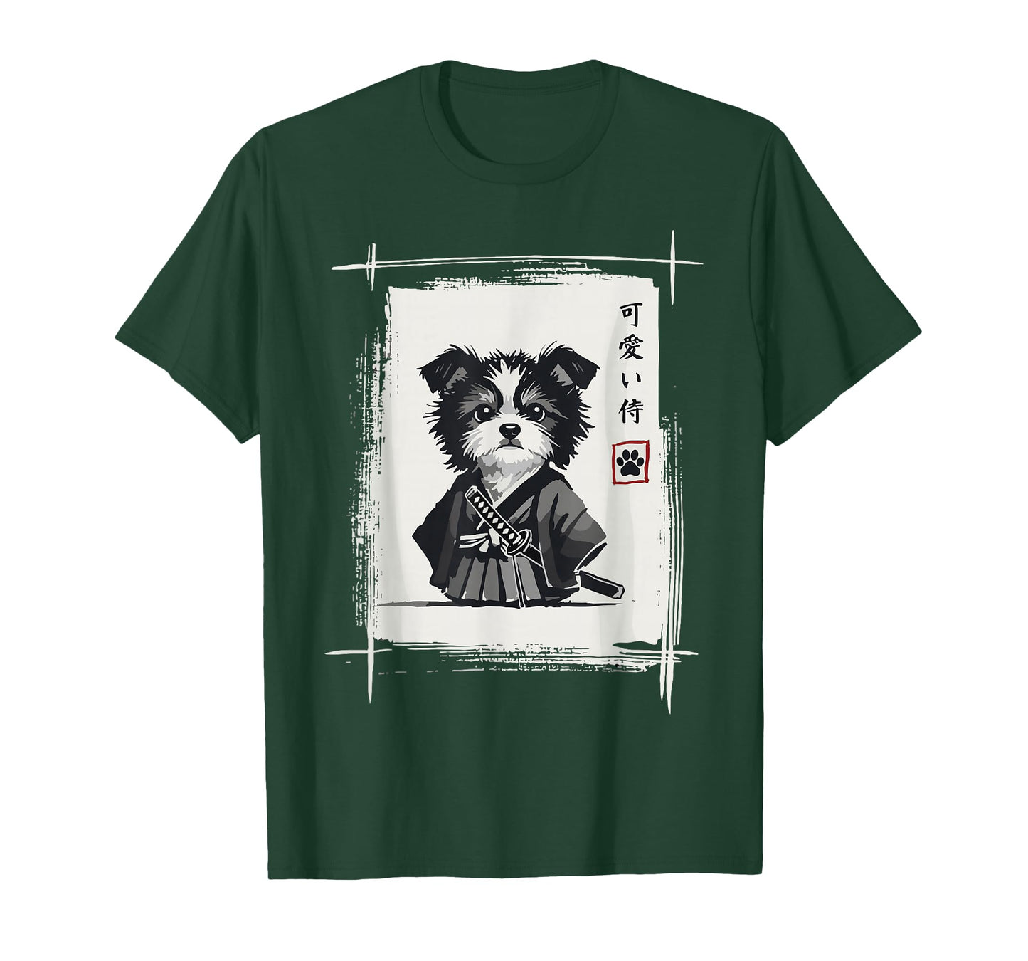 Samurai Dog Shirts for Women Men Vintage Graphic Japanese T-Shirt