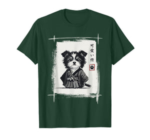 Samurai Dog Shirts for Women Men Vintage Graphic Japanese T-Shirt