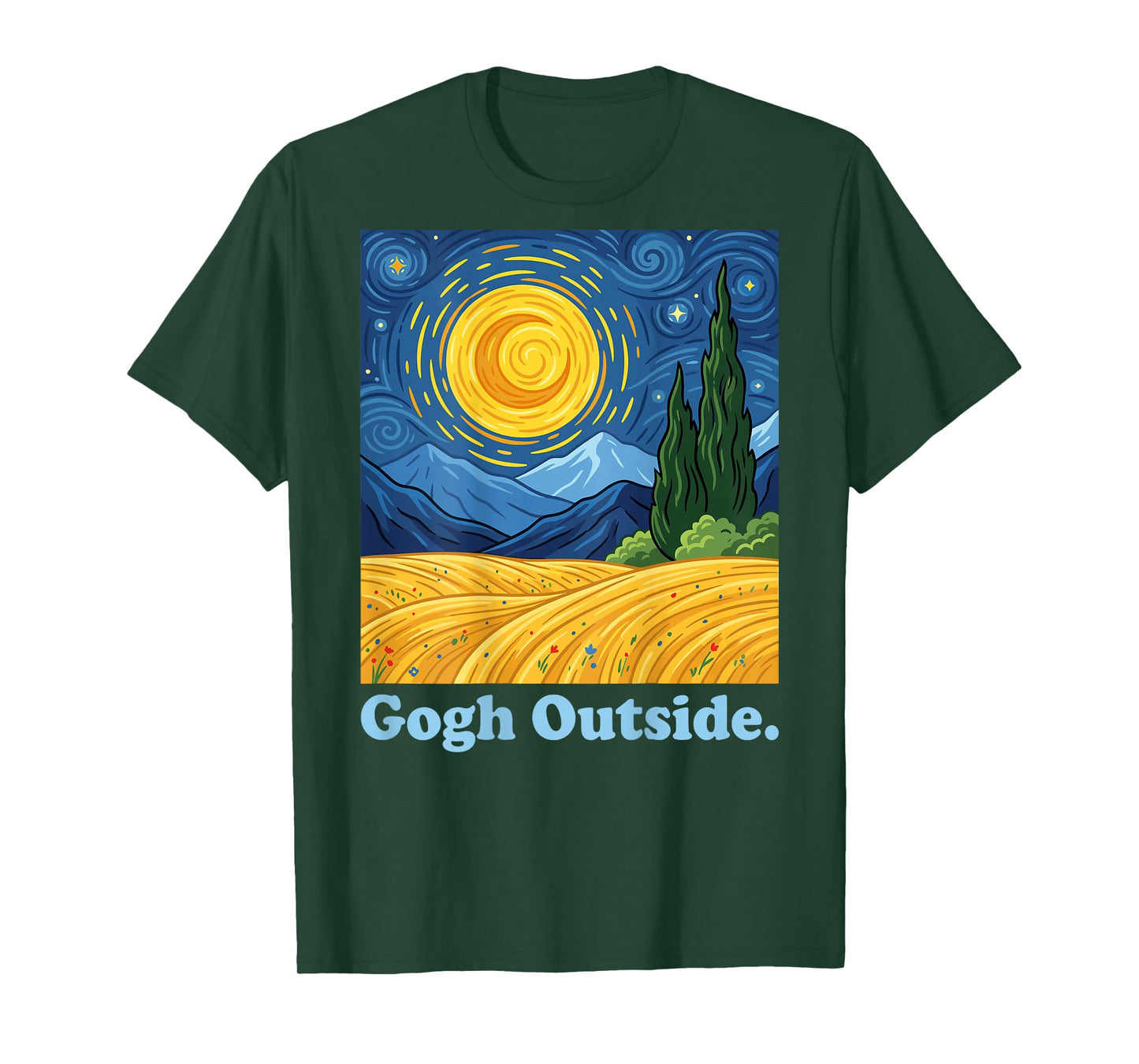 Gogh Outside T Starry Night Inspirational Van Gogh Style T-Shirt