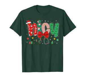 NICU Nurse Christmas Coquette Bow Holiday NICU Crew Team T-Shirt