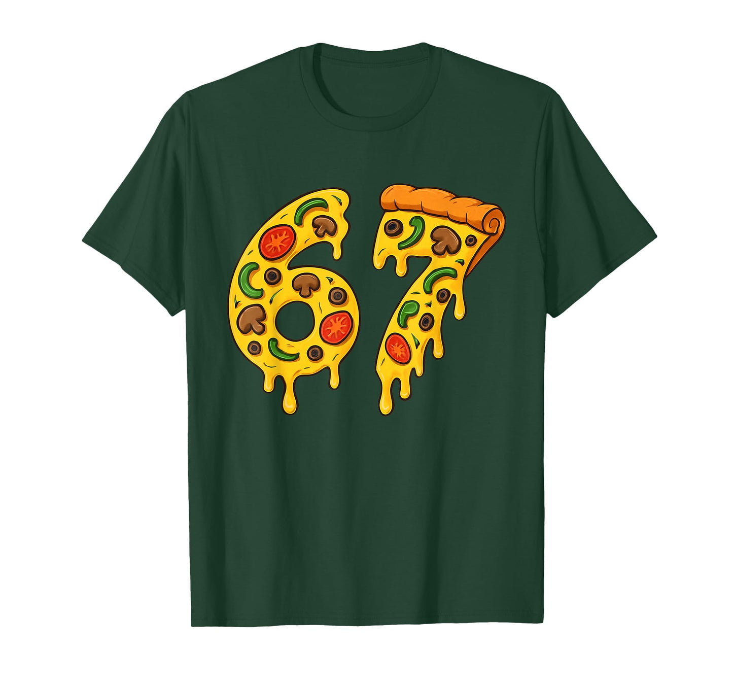 67 Pizza Meme Funny Six Seven Gen Alpha Slang Kids Design T-Shirt