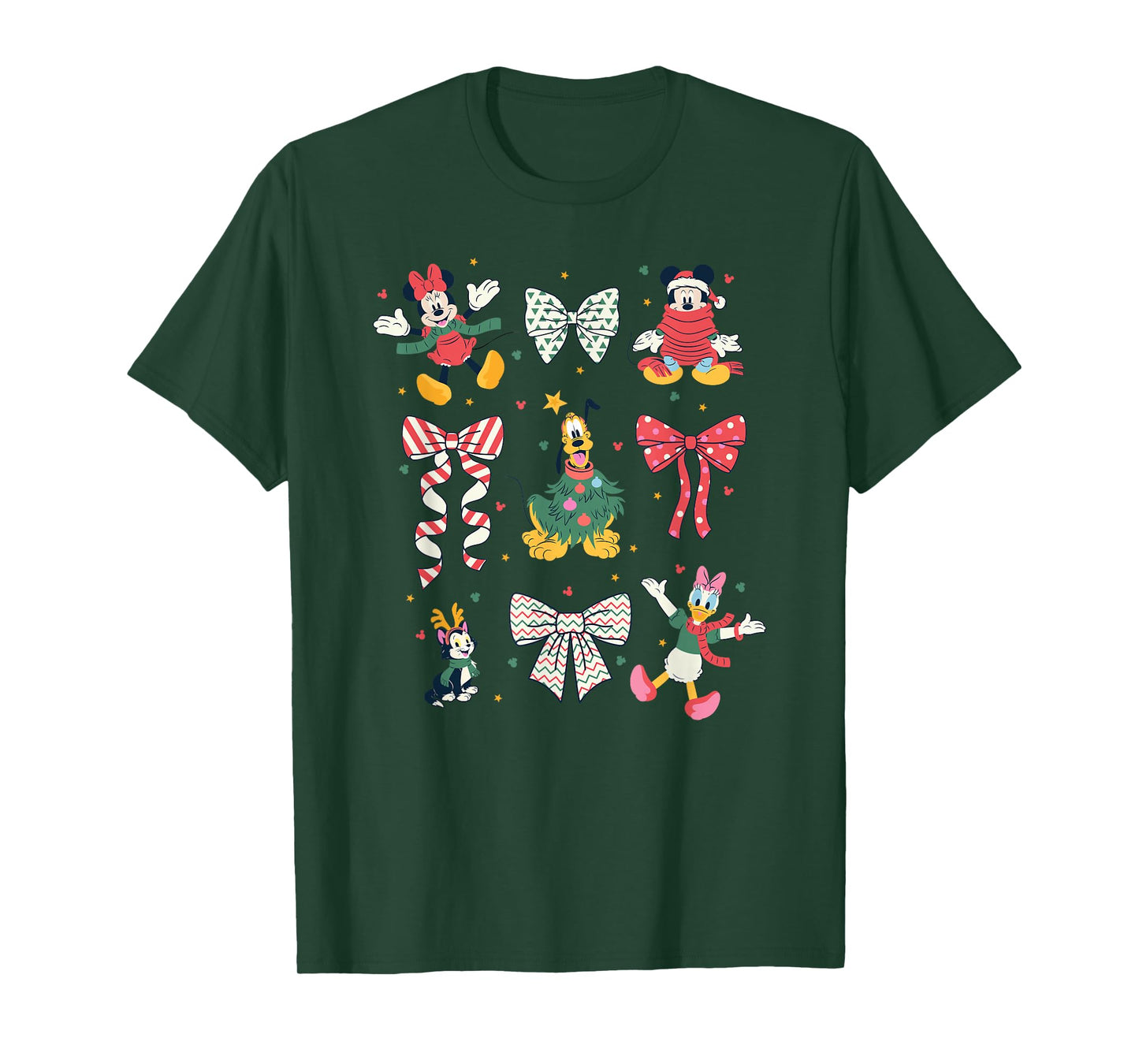 Disney Mickey and Friends Christmas Bows and Pals Collage T-Shirt