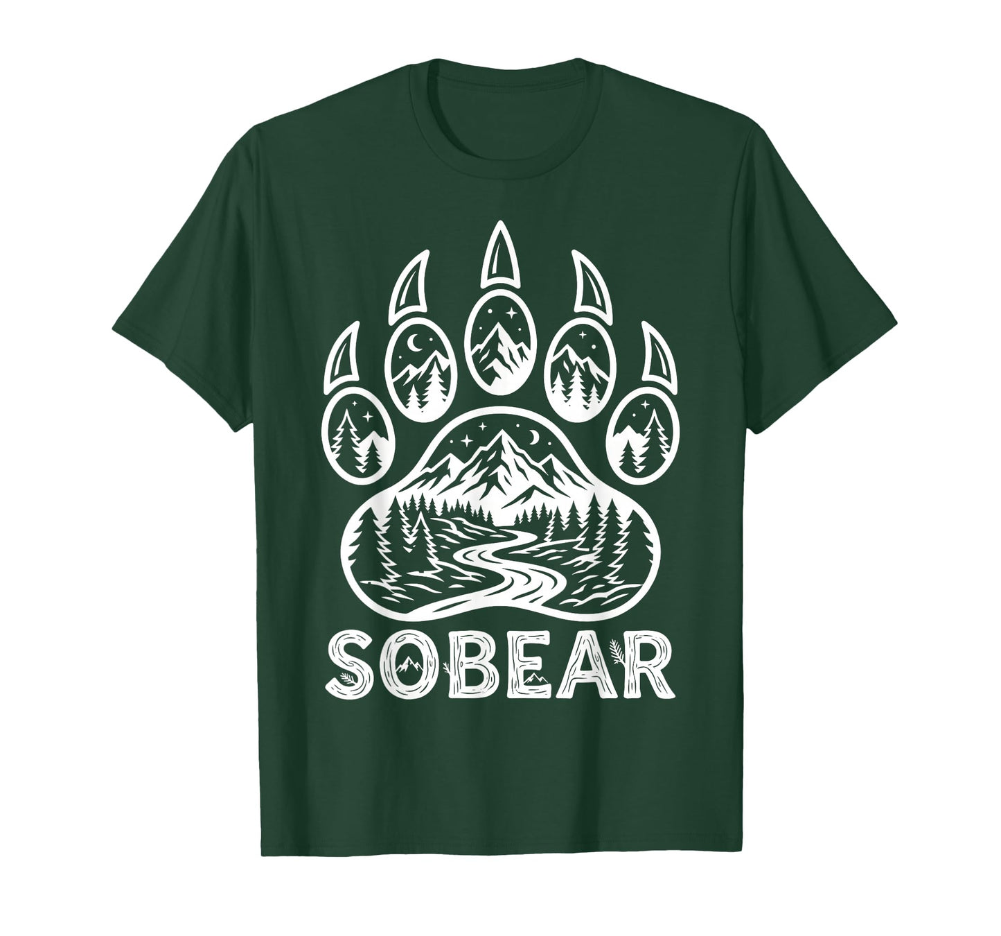 Sobear Sobriety Anniversary Sober AA NA Recovery Bear Paw T-Shirt