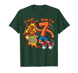 I was 6 Now I'm 7 Basketball 6 7 Birthday T-Shirt