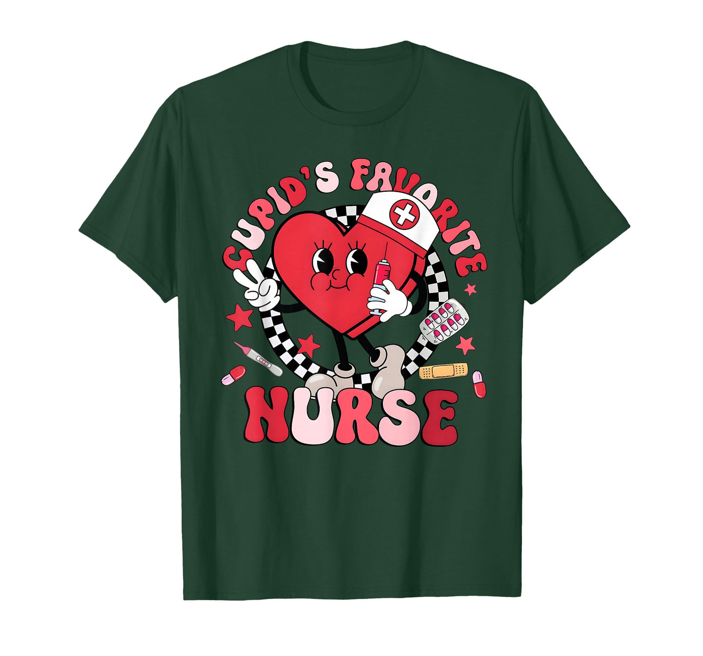 Valentine Cupid's Favorite Nurse Heart Cupid Girl Women T-Shirt