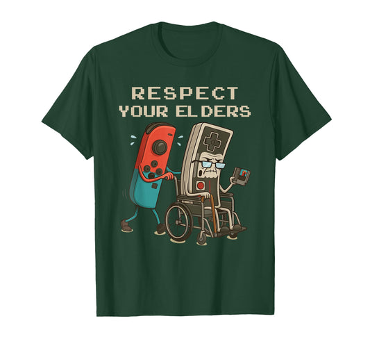 Respect Your Elders Retro Gaming Funny Gamer Controller 80s T-Shirt