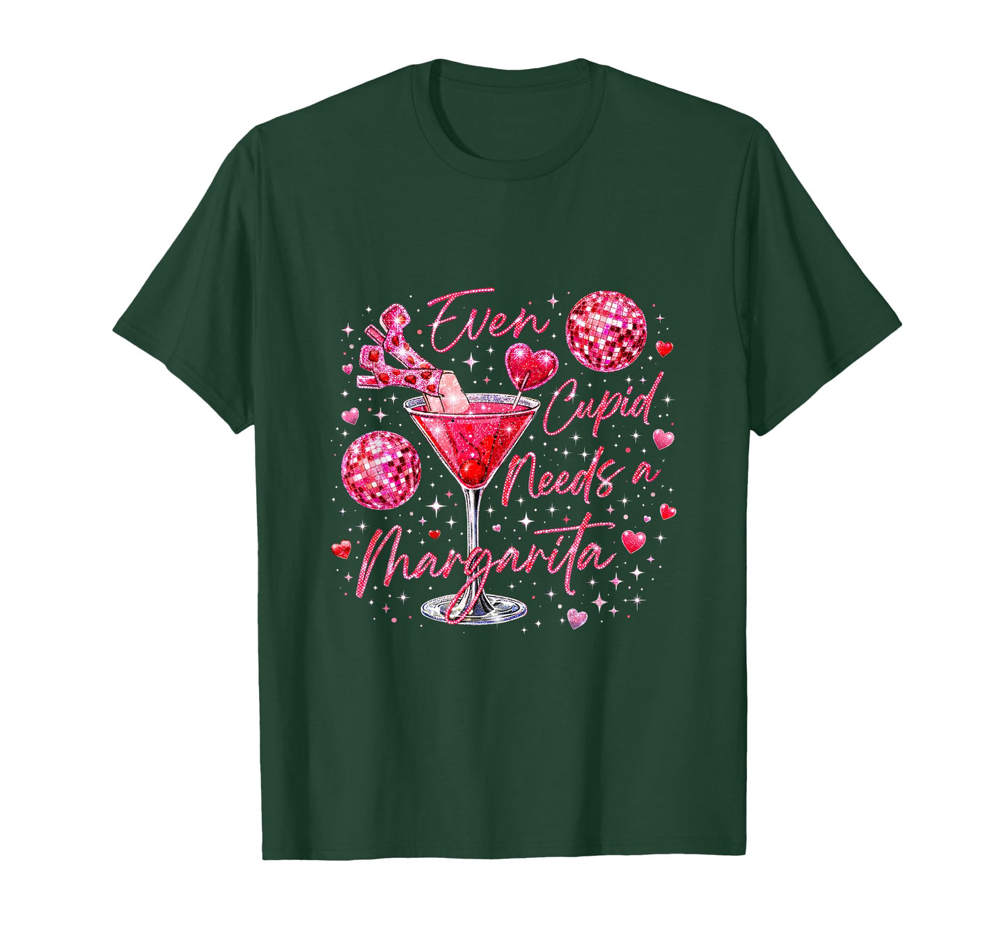 Trendy Valentine Even Cupid Need A Margarita Retro Funny T-Shirt