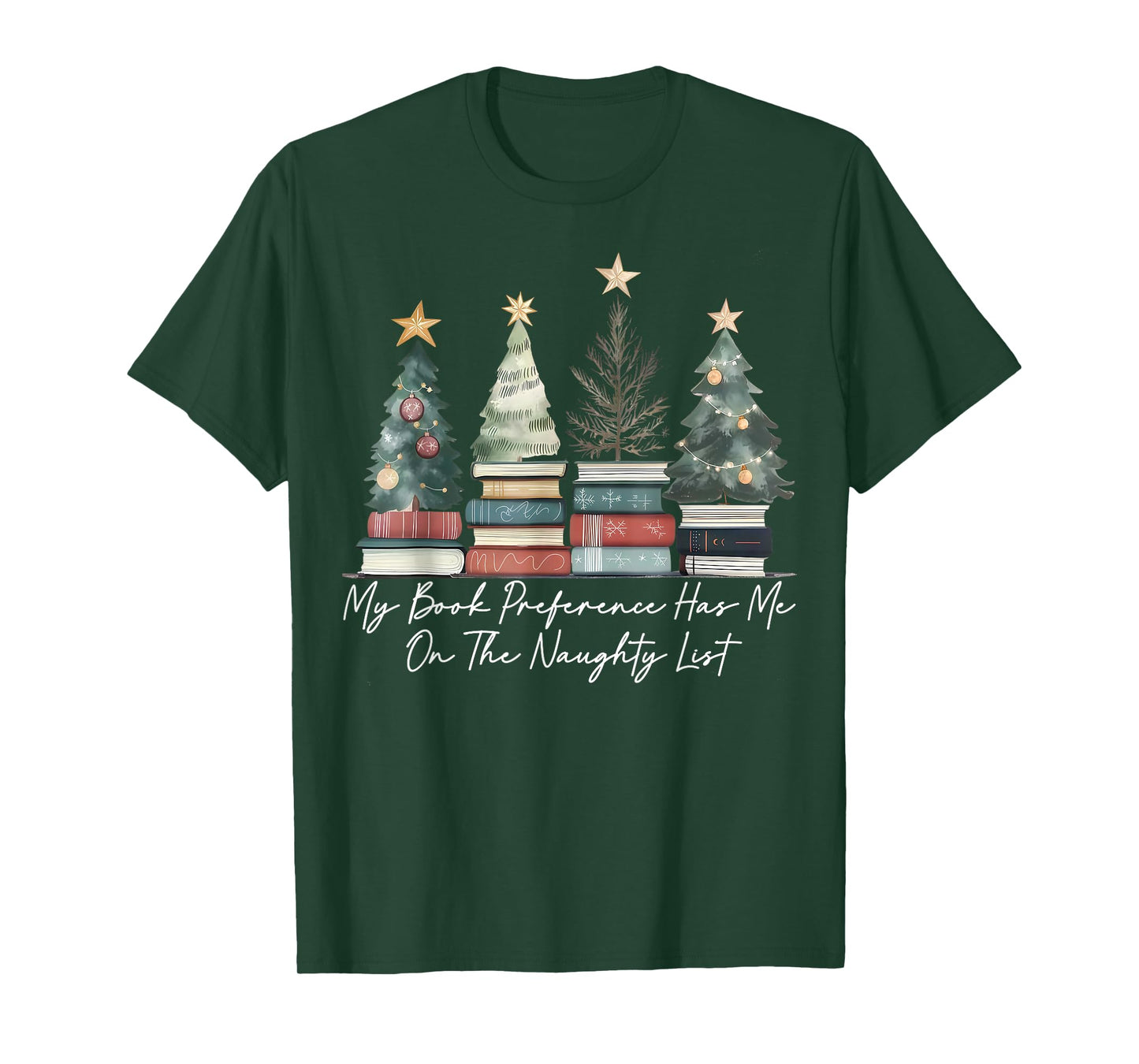 My Book Preference Has Me On The Naughty List Christmas Tree T-Shirt