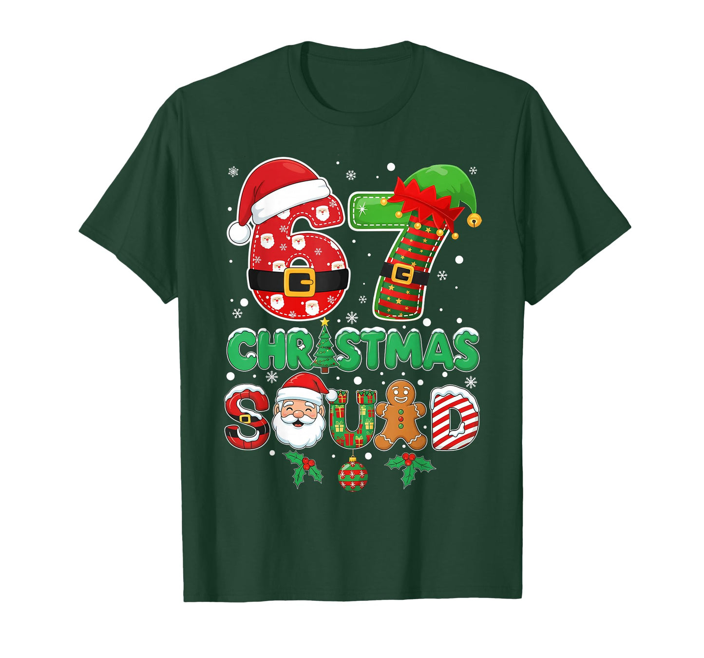 6-7 Christmas Squad Funny 67 Six Seven Meme Xmas 6 7 Crew T-Shirt
