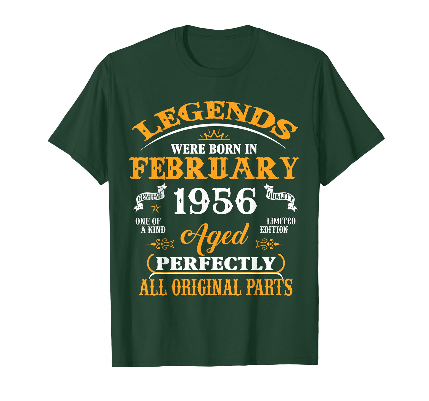 70th Birthday Gift Legend Born in February 1956 70 Yrs Old T-Shirt