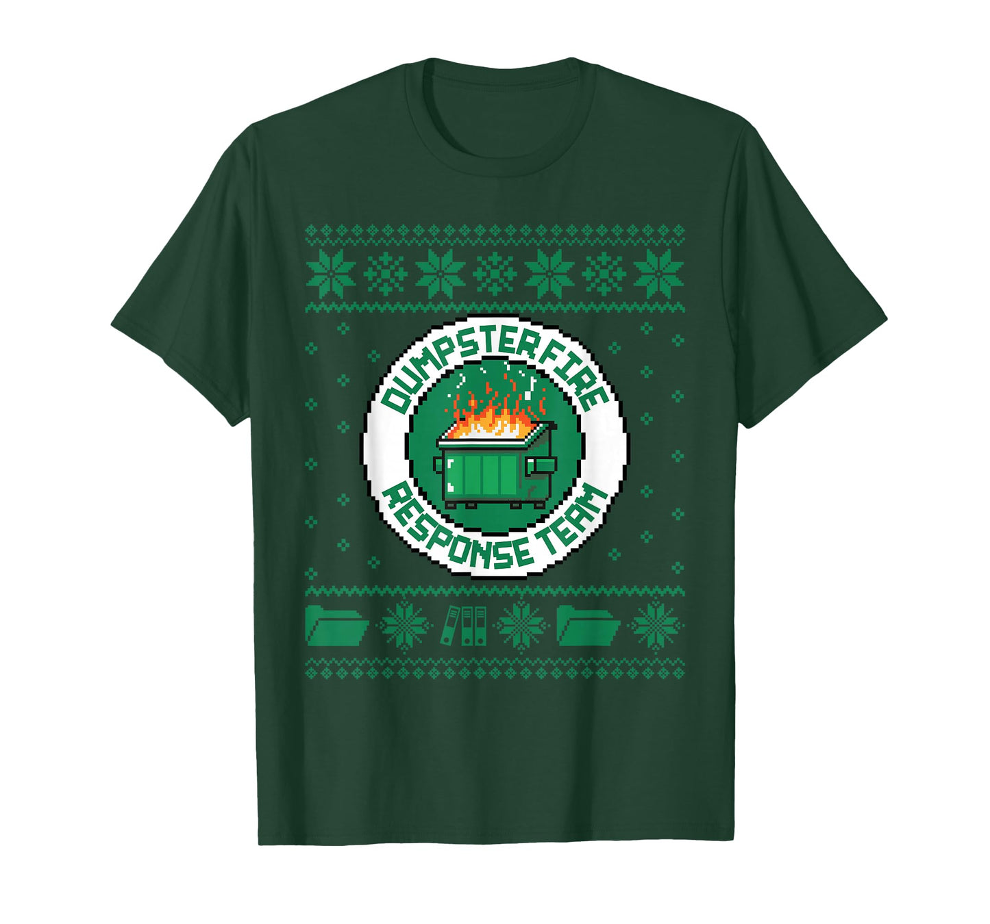 Dumpster Fire Response Team Chaos Ugly Sweater Cute Employee T-Shirt