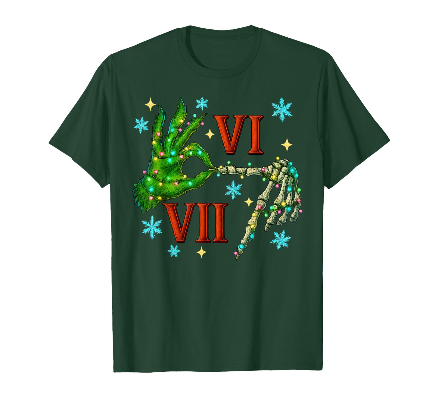6 7 Six Seven Meme Christmas Hand Gen Z Alpha Xmas Boys T-Shirt