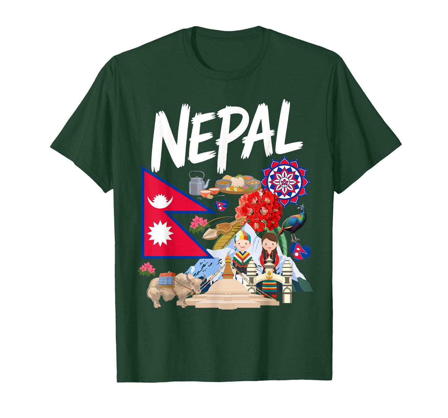 Nepal Flag Outfit Idea for Men Nepalese Nepali Culture T-Shirt