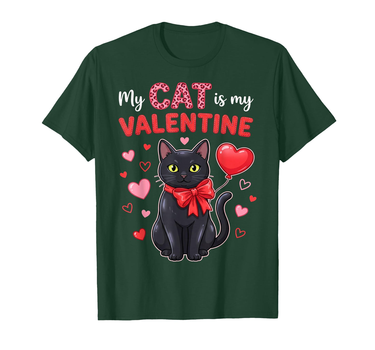 My Cat is My Valentine Hearts Meow Cats Valentines T-Shirt