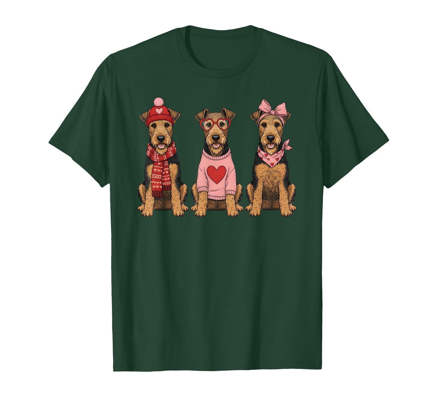 Cute Airedale Terrier Valentine Dog T-Shirt