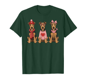 Cute Airedale Terrier Valentine Dog T-Shirt