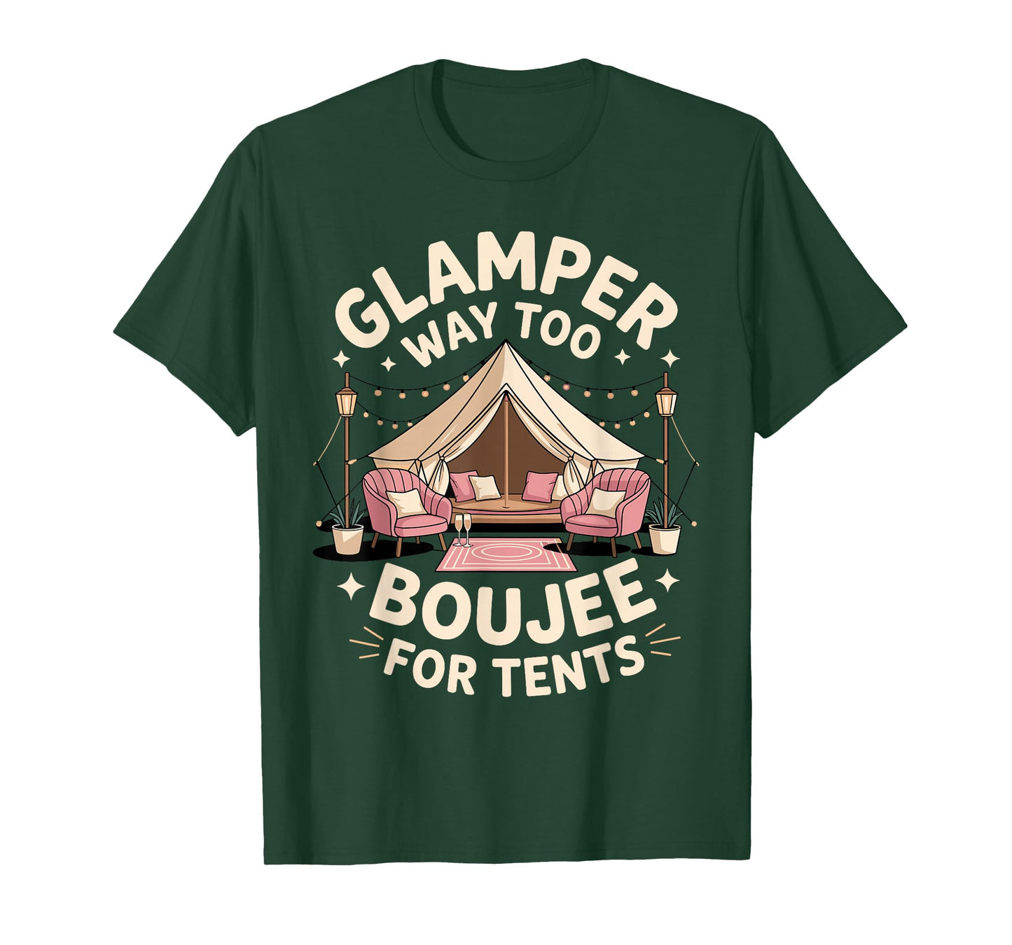 Funny Glamping Art for Men Women RV Tent Glamper Glamping T-Shirt