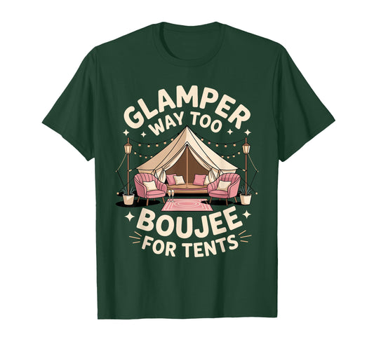 Funny Glamping Art for Men Women RV Tent Glamper Glamping T-Shirt
