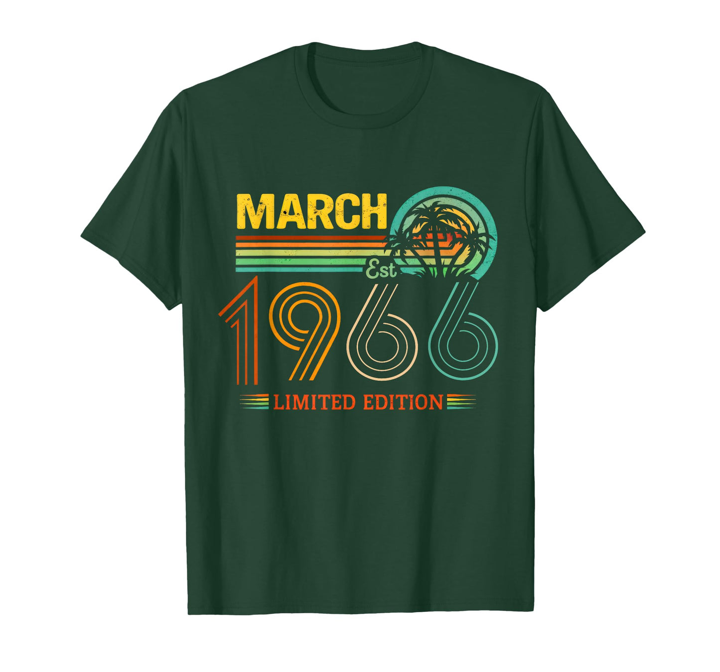 Retro March Birthday 1966 Limited Edition Vintage 60th T-Shirt