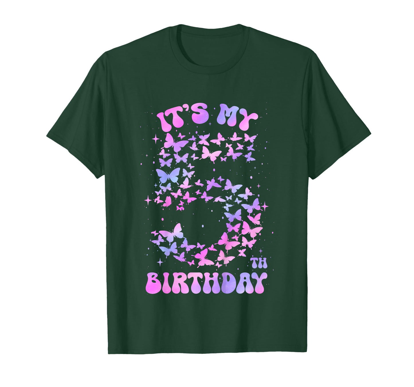 5 Year Old Birthday Girl Butterfly It's My 5th Birthday T-Shirt