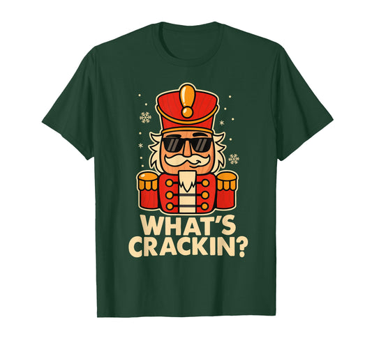 Funny Christmas Nutcracker Men Kids Teen Boys Whats Crackin T-Shirt