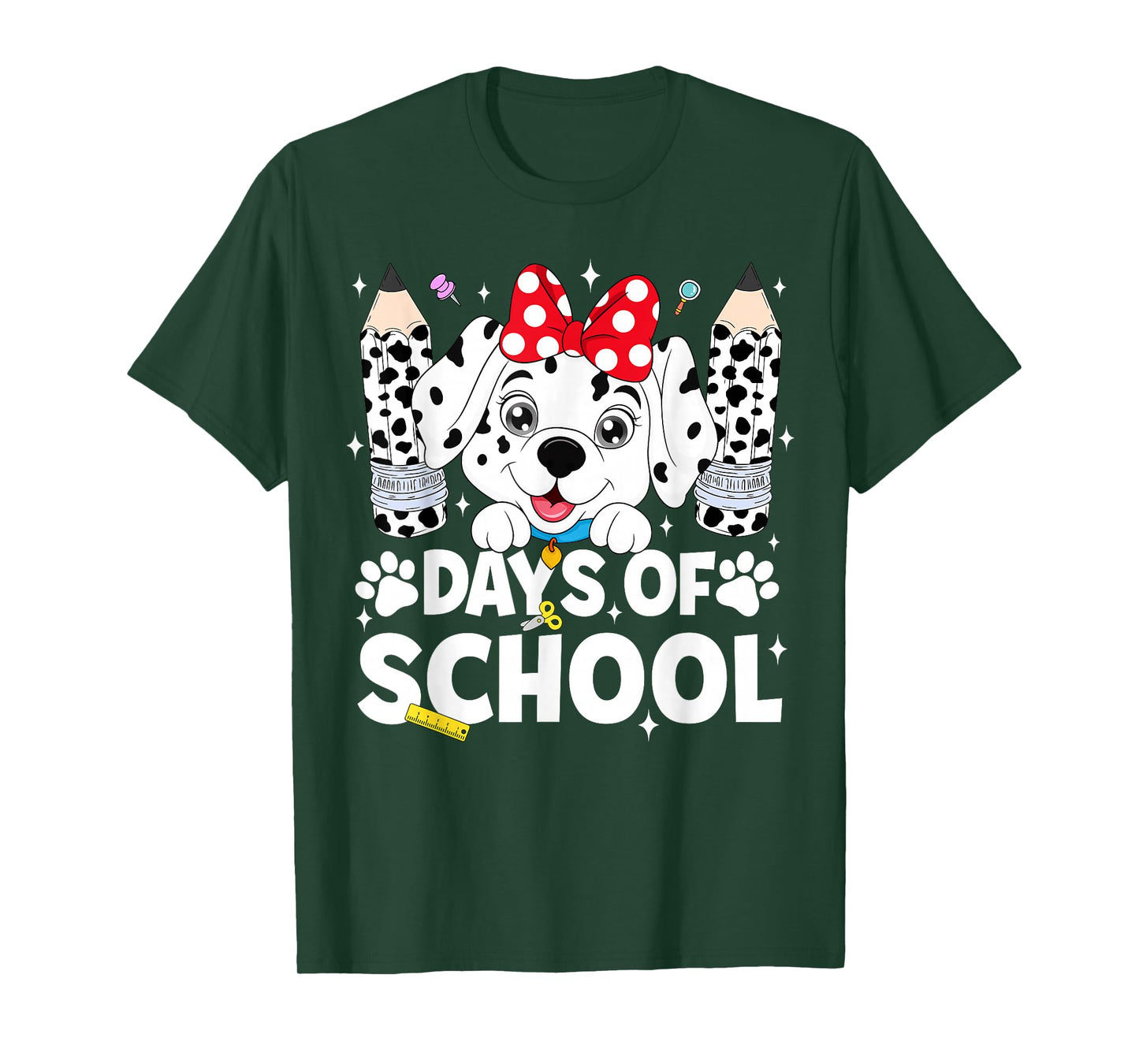 100 Days of School Dalmatian Dog Boy Kid 100th Day of School T-Shirt