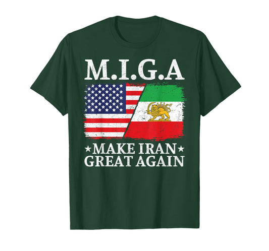 MIGA Make Iran Great Again Half American Half Iranian T-Shirt