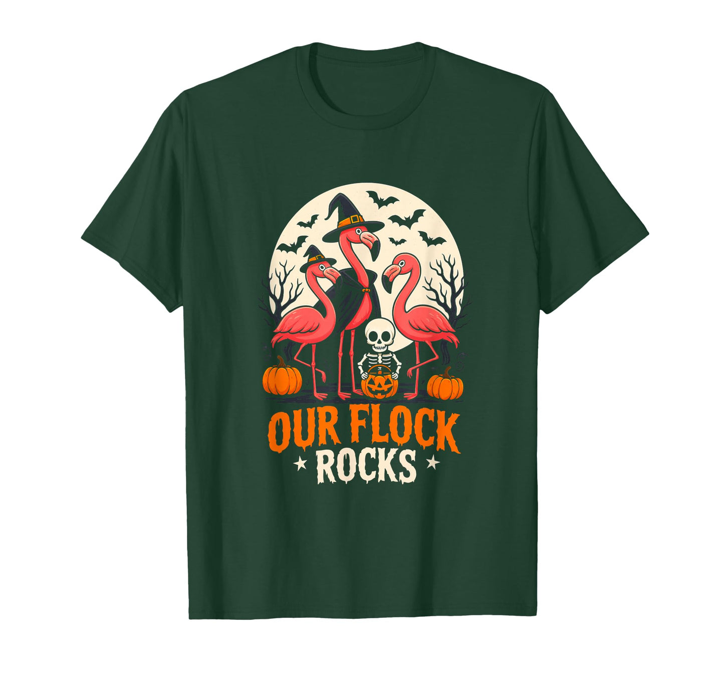 Our Flock Rocks Flamingo Family Halloween Party Costume Fun T-Shirt