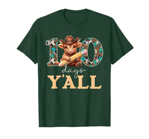 Western Cowboy Hat 100 Days Y'all 100th Day School Teacher T-Shirt