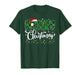 Merry Christmas Green Buffalo Plaid Xmas Lights Family Santa T-Shirt