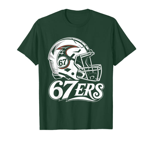 67ERS Helmet Design – Six Seven Athletics Retro Logo T-Shirt