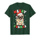 Pug Christmas Pajamas Shirt for Women, Funny Merry Pugmas T-Shirt
