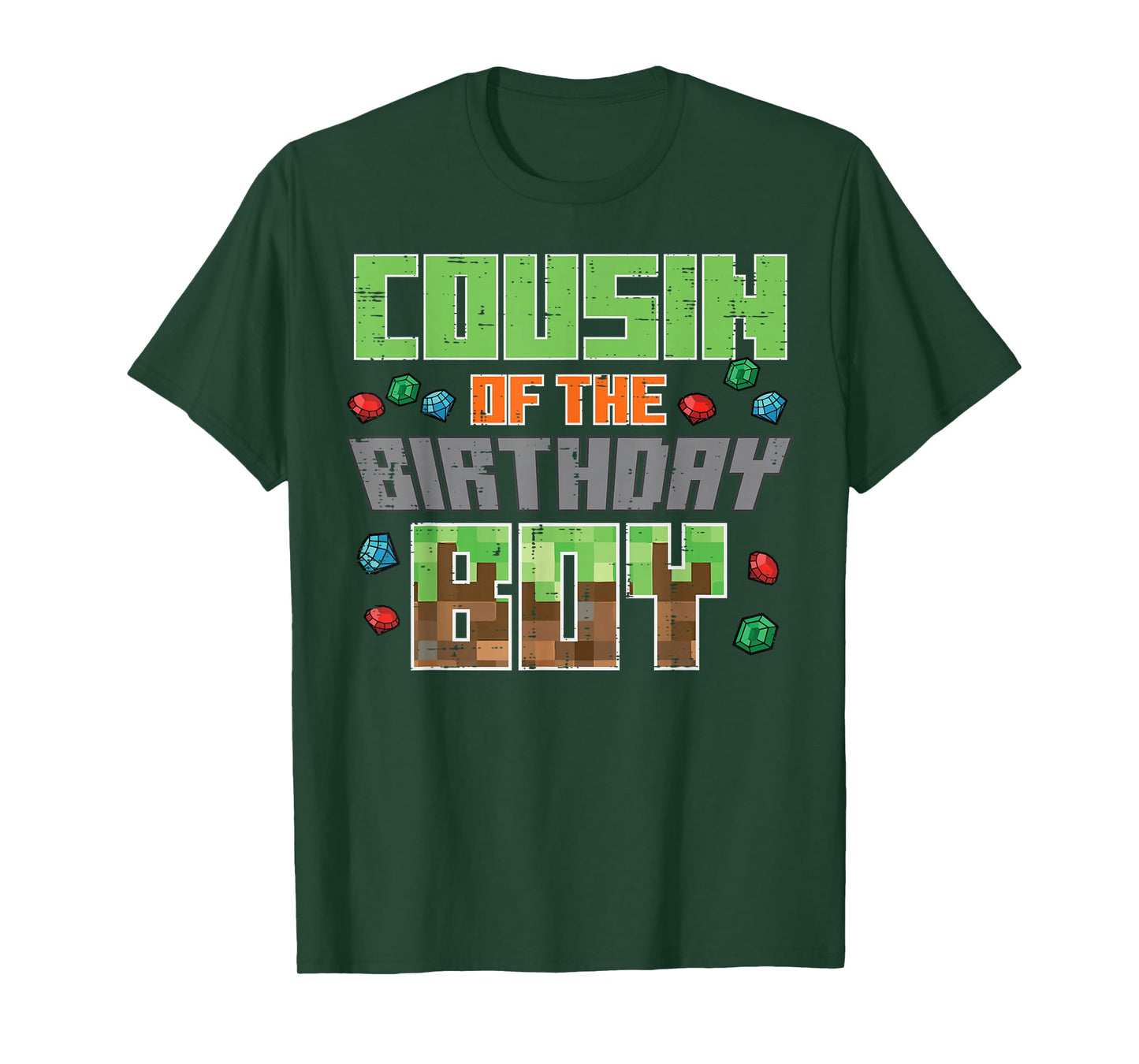 Cousin Birthday Boy Pixel Gaming Bday Party Boys Girls Kid T-Shirt