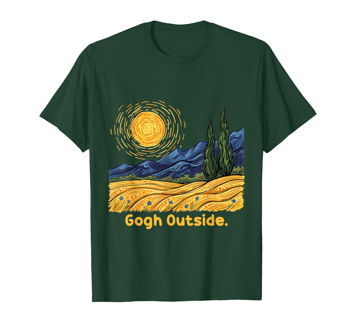 Vintage Gogh Outside Nature Funny Art Lover Graphic T-Shirt