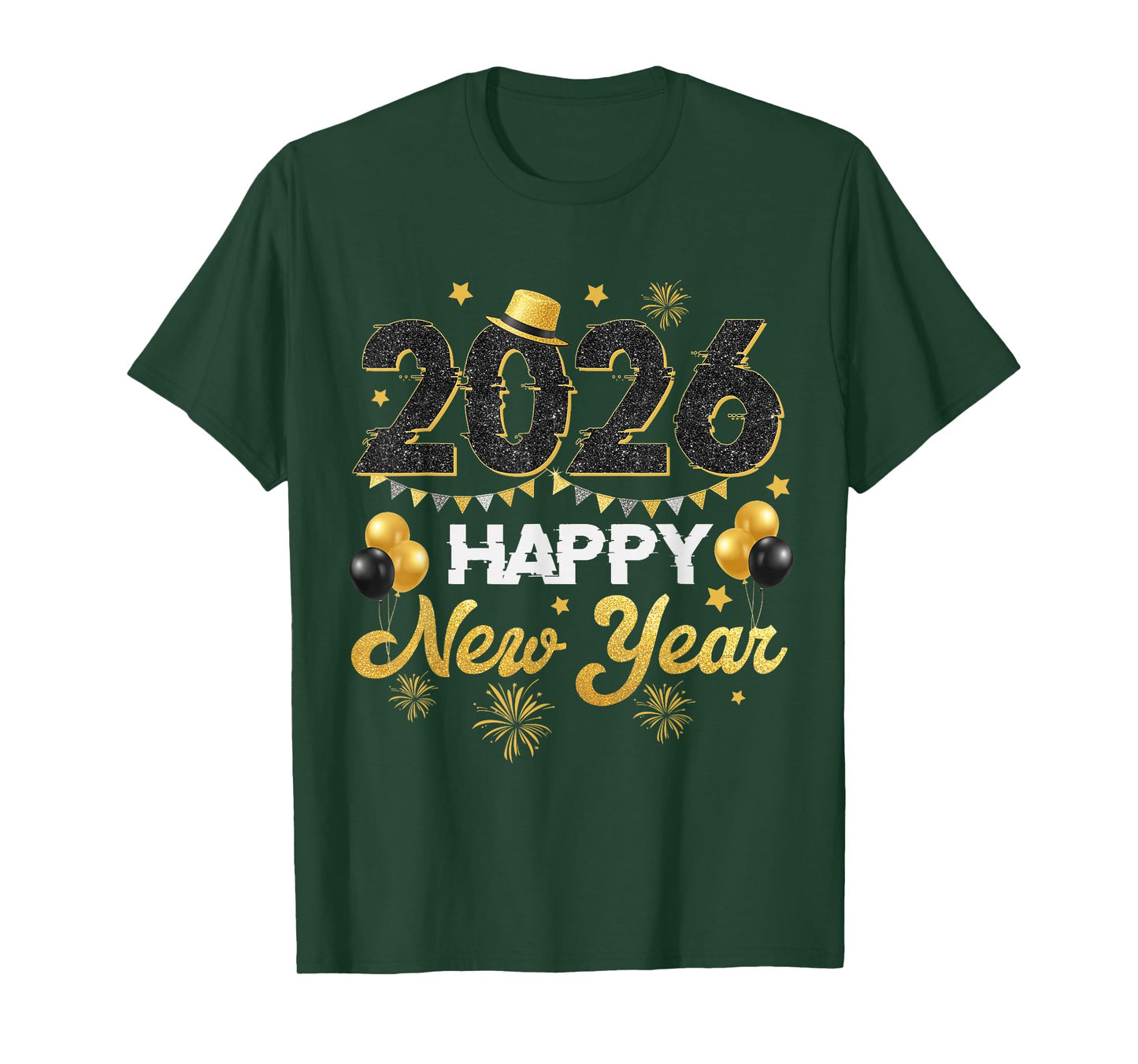 Happy New Year 2026 New Year's Eve Party Countdown Fireworks T-Shirt