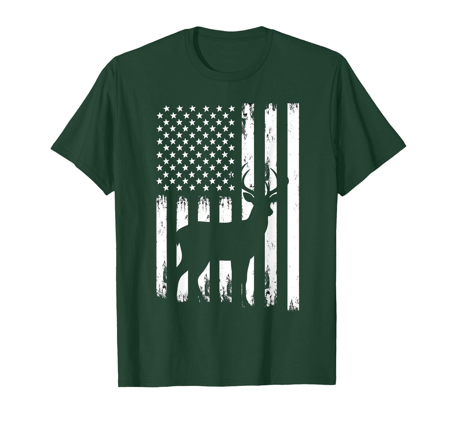 Deer Hunting Hunter Camo USA American Flag Patriotic Graphic T-Shirt
