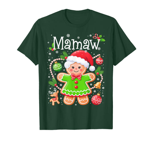 Cute Mamaw Gingerbread Family Matching Christmas Cookie Crew T-Shirt