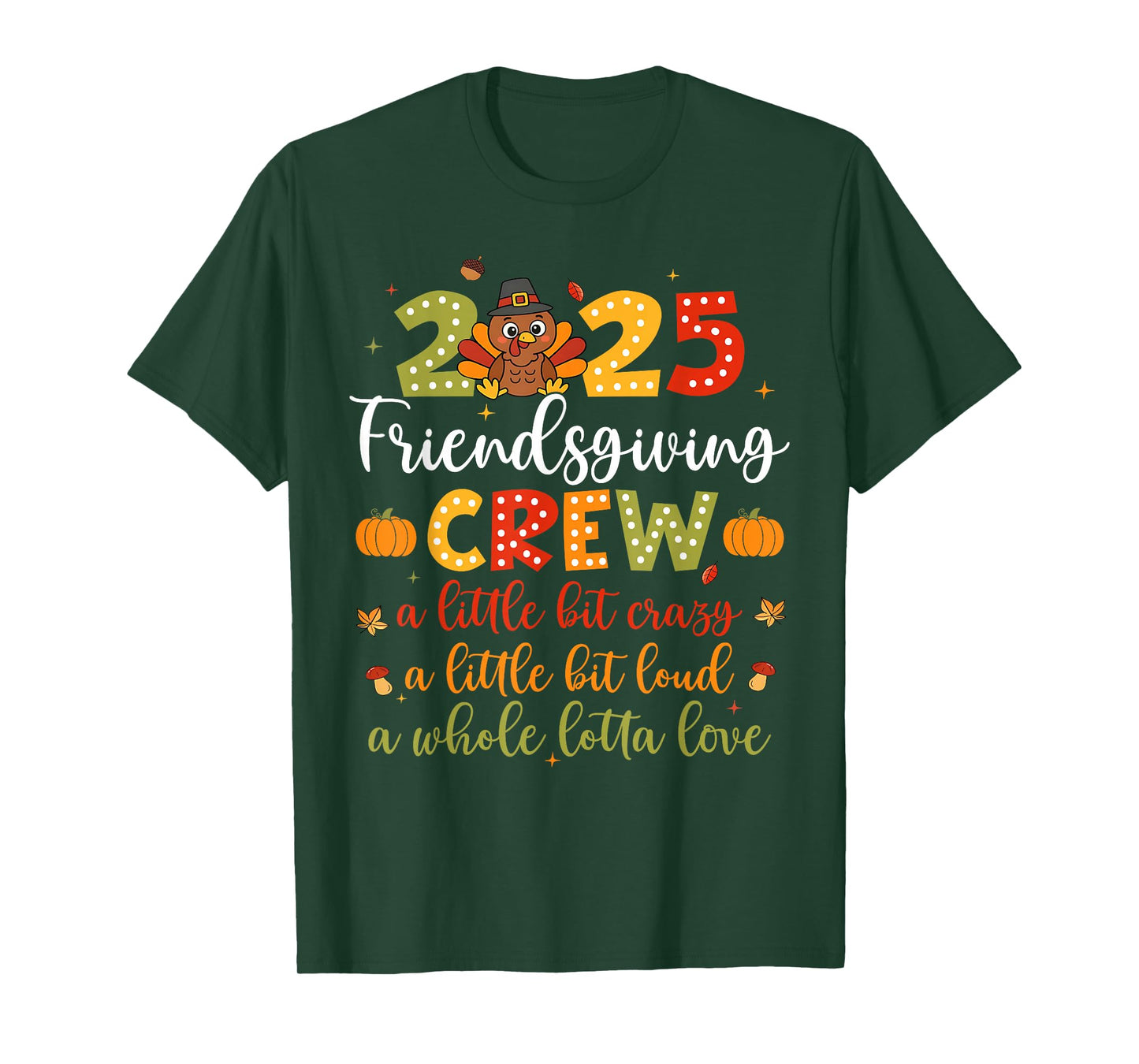 Retro Friendsgiving Squad Crew 2025 Thanksgiving Fall Turkey T-Shirt