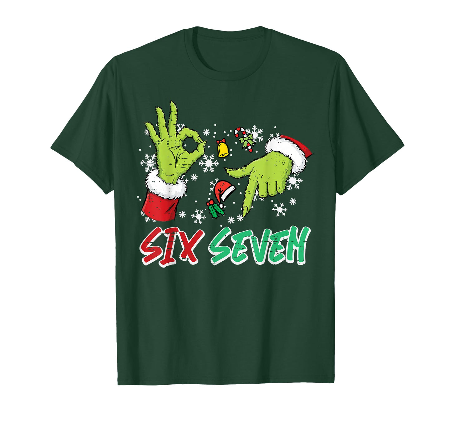 Christmas Six Seven 67 Funny Meme 6 7 Xmas Women Men Kids T-Shirt