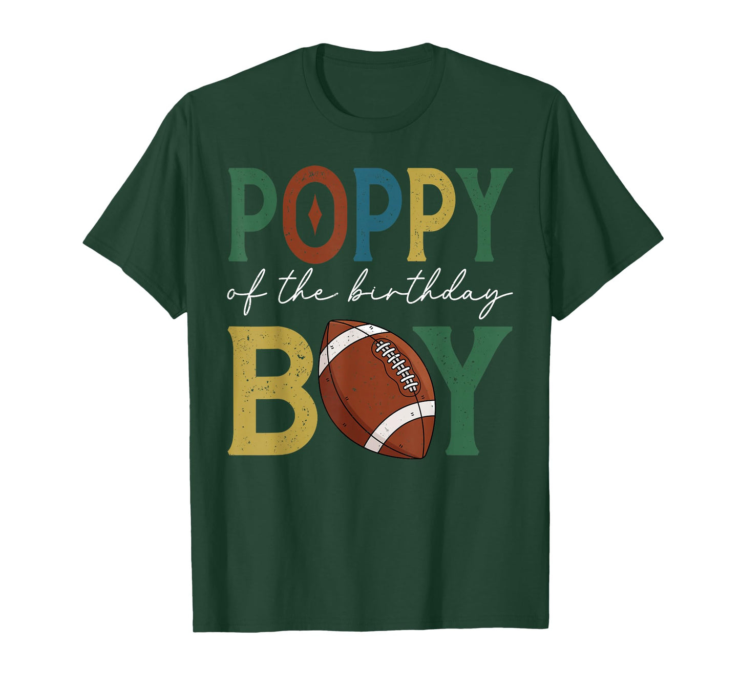 Football Poppy of The Birthday Boy Family Matching T-Shirt